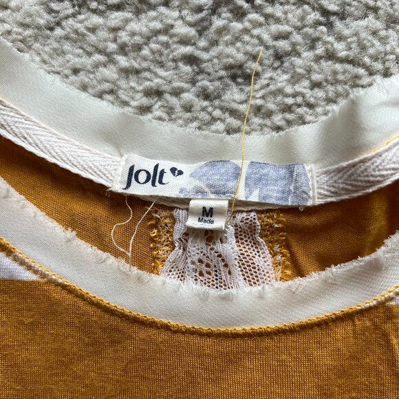 Jolt Size Medium Yellow and White Striped Shirt - Picture 3 of 5